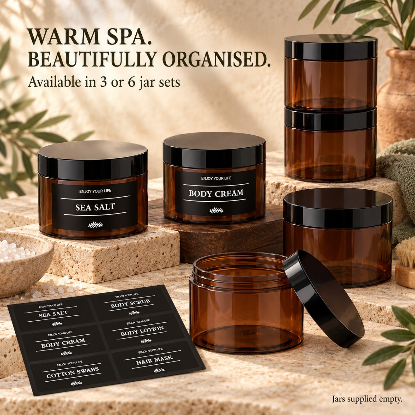 Bath Salts - Bocaux de rangement pour salle de