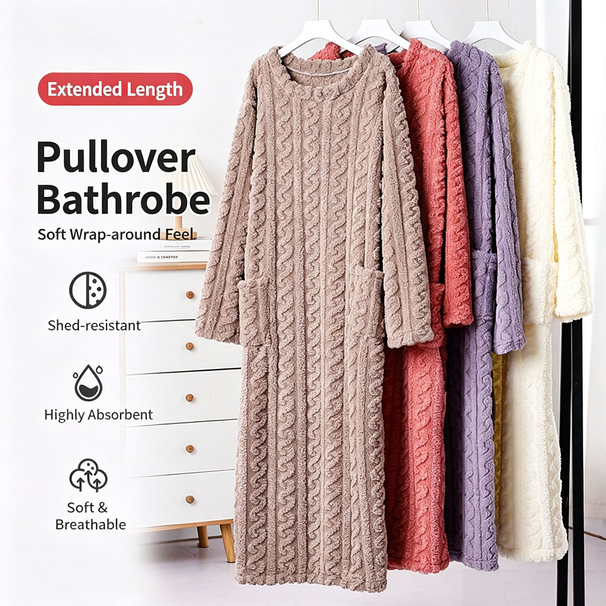 Bathrobe - Robe de nuit en velours corail