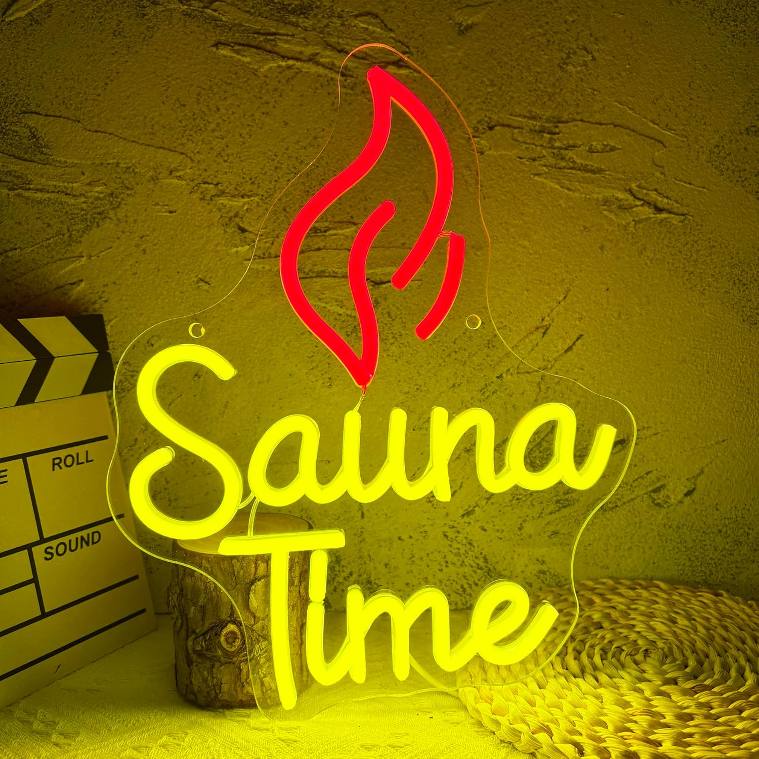 Spa Wellness Gym - Enseigne néon LED Sauna Time, lumière