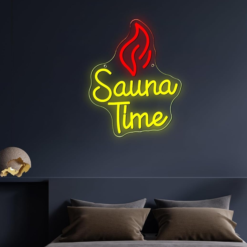 Enseigne néon LED Sauna Time,  - Spa Wellness Gym avis et prix